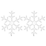 Коледни фигури снежинки с LED, 2 бр, топло бяло, 59x59 см