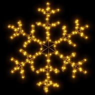 Коледни фигури снежинки с LED, 2 бр, топло бяло, 59x59 см