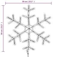 Коледни фигури снежинки с LED, 2 бр, топло бяло, 59x59 см