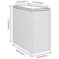 Градинска маса със стъклен плот сива 58x27,5x55 см полиратан