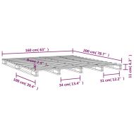 Легло от палети 160x200 см борово дърво масив