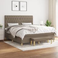 Боксспринг легло с матрак, таупе, 180x200 см, плат