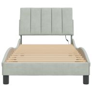 Рамка за легло с LED осветление без матрак Hanko, светлосива, 90x200 см, кадифе