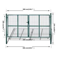 Стоманена оградна порта 289 x 200 см / 306 x 250 см