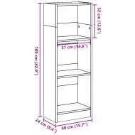 Библиотека черна 40x24x109 см инженерно дърво