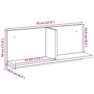 Стенен шкаф, 70x16,5x30 см, черен, инженерно дърво