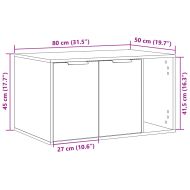 Заграждение за котешка тоалетна 80x50x45 см инженерно дърво