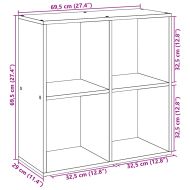 Разделител за стая / библиотека, черен, 69,5x29x69,5 см