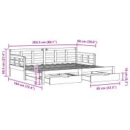 Дневно легло с уширение и чекмеджета без матрак 90x200 см