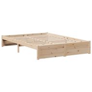 Легло с етажерка за книги, без матрак, 160x200 см, бор масив