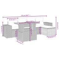 Градински диван с възглавници, 6 части, бежов полиратан