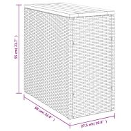 Градинска маса с дървен плот бежова 58x27,5x55 см полиратан