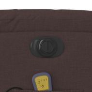 Електрически изправящ масажен реклайнер стол тъмнокафяв текстил