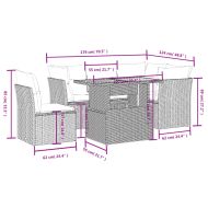 Градински комплект диван с възглавници 5 части бежов полиратан