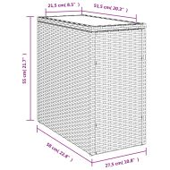 Градинска маса със стъклен плот бежова 58x27,5x55 см полиратан