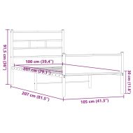 Рамка за легло без матрак кафяв дъб 100x200 см инженерно дърво