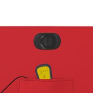 Електрически изправящ масажен реклайнер стол, червен, еко кожа