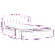 Легло с матрак Hanko, тъмносиво, 140x200 см, кадифе