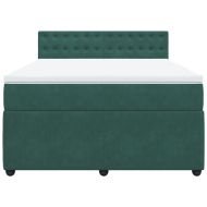 Боксспринг легло с матрак, зелена, 140x190 см, кадифе