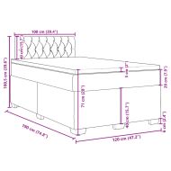 Боксспринг легло с матрак, тъмнокафяво, 120x190 см, плат
