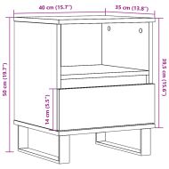 Нощни шкафчета 2 бр дъб артизан 40x35x50 см инженерно дърво