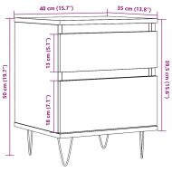 Нощни шкафчета 2 бр старо дърво 40x35x50 см инженерно дърво