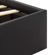 Легло с повдигащ механизъм и LED черно еко кожа 180x200 cм