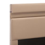 Хидравлично легло с LED капучино изкуствена кожа 180x200 cм