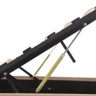 Хидравлично легло с LED капучино изкуствена кожа 160x200 cм