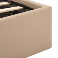 Хидравлично легло с LED капучино изкуствена кожа 160x200 cм