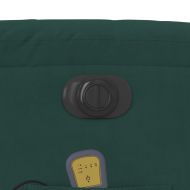 Електрически масажен реклайнер стол, тъмнозелен, кадифе