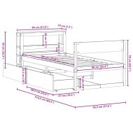 Рамка за легло без матрак, 90x190 см, масивна чамова дървесина