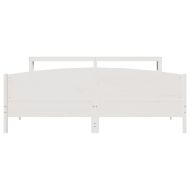 Рамка за легло без матрак, бял, 200x200 см, бор масив