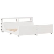 Рамка за легло без матрак, бял, 200x200 см, бор масив