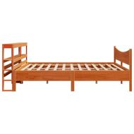 Рамка за легло с табла, восъчнокафяв, 180x200 см, масивно дърво