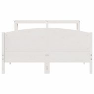 Рамка за легло без матрак, бял, 135x190 см, бор масив