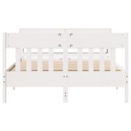 Рамка за легло без матрак, бял, 160x200 см, бор масив