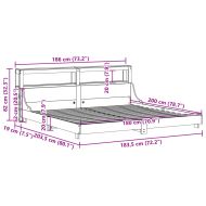 Рамка за легло без матрак, восъчнокафяв, 180x200 см, бор масив
