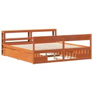 Рамка за легло без матрак, восъчнокафяв, 180x200 см, бор масив