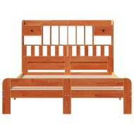 Легло с етажерка за книги, без матрак, 160x200 см, бор масив