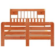 Легло с етажерка за книги, без матрак, 140x200 см, бор масив