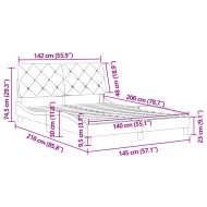 Рамка за легло без матрак, тъмнозелена, 140x200 см, кадифе