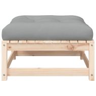 Градинска табуретка с възглавница, борова дървесина масив