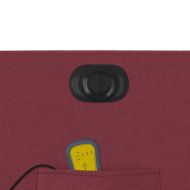 Електрически масажен наклоняем стол, виненочервен, текстил