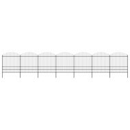 Градинска ограда с връх тип копие, стомана, 1248x200 см, черна