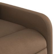 Електрически изправящ реклайнер стол, кафяв, текстил