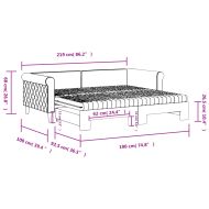 Канапе с изтеглящо легло и матраци черно 90x190 см кадифе