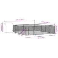 Външна клетка за куче с покрив сребриста 10x10x2,5 м стомана