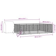 Външна клетка за куче с покрив сребриста 10x6x2,5 м стомана