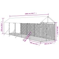 Външна клетка за куче с покрив сребриста 2x10x2,5 м стомана